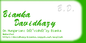 bianka davidhazy business card